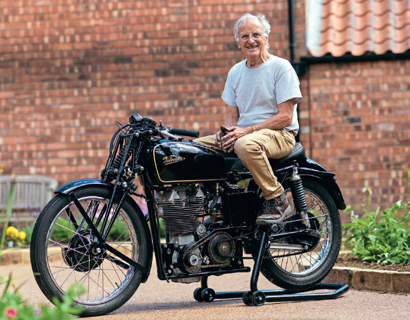 Rob Drury with his beautiful Velocette